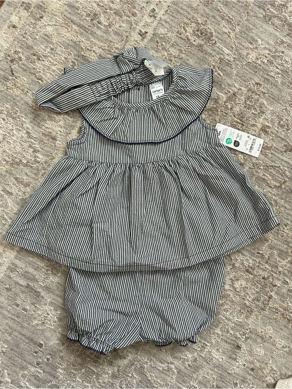 NWT Carter's Striped Dress & Bloomers Set